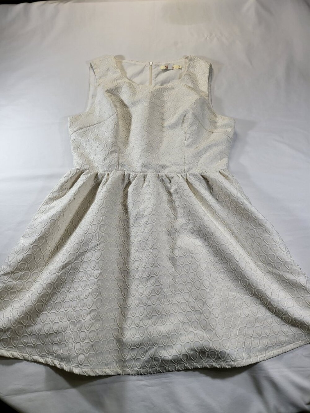 Aryeh Cream Gold Metallic Jacquard Sleeveless Fit & Flare Party Dress XL